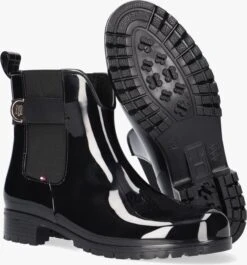 Tommy Hilfiger Th Hardware Rainboot Bottes En Caoutchouc En Noir -Boutique Blackburn 206602 4