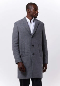 Tommy Hilfiger Manteau Dressed Casual Wool Mix Coat En Gris