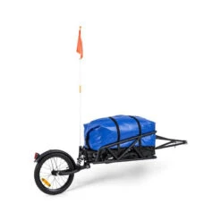 Klarfit Follower - Set Remorque De Vélo, Roue 16-, Charge 35kg + Sac De Transport 120 Litres - Bleu - Avis / Test